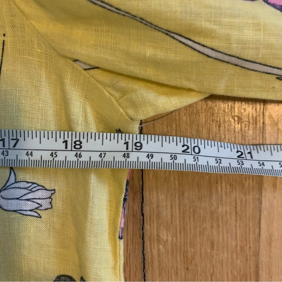 Charter Club Luxury Linen Summer in Bloom Button Down Top Floral Medium Petite - Picture 10 of 11